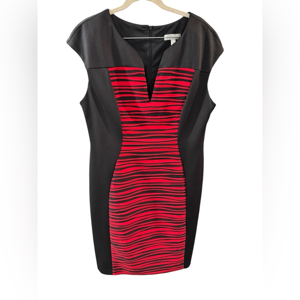 Dressbarn‎ Elegant Black Dress with Red Accents